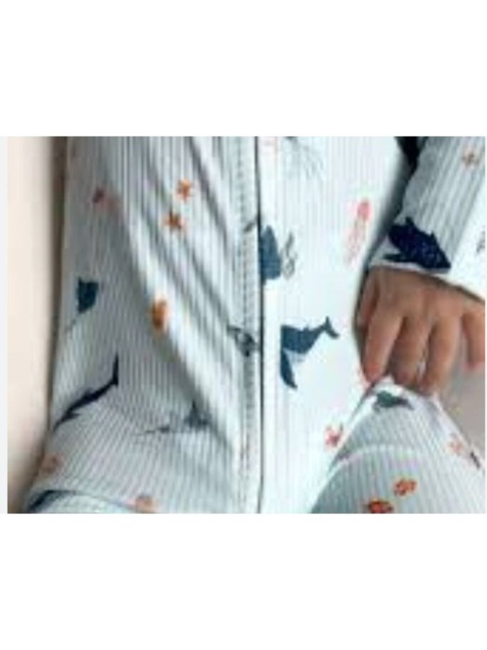 Brave Little Ones Baby Toddler Footed Pajamas 12-18M Zip-Up Ocean Theme Bamboo